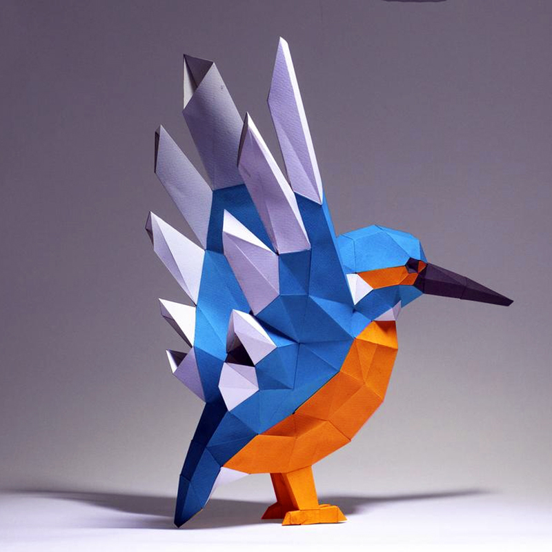 3D    41cm Kingfisher  DIY Papercraf..